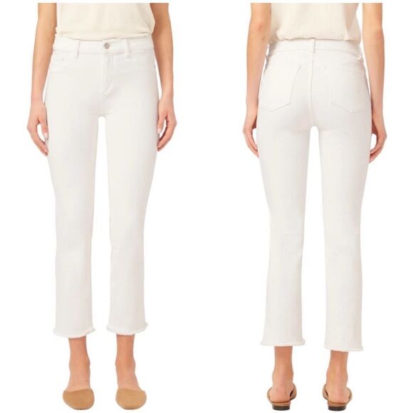 DL1961 Mara Straight Mid-Rise Instasculpt Ankle Jeans White Size 14/32 - Picture 1 of 15